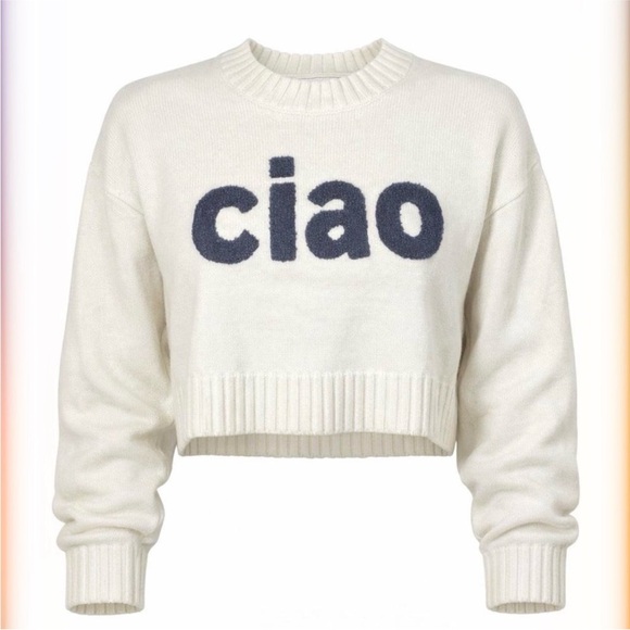 Sincerly Jules Sweaters - Sincerely Jules Cream and Black Ciao Sweater